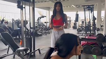 My Trainer, May Hernandez, Touches Me And Gets Me Wet While Doing Squats Without Clothes.